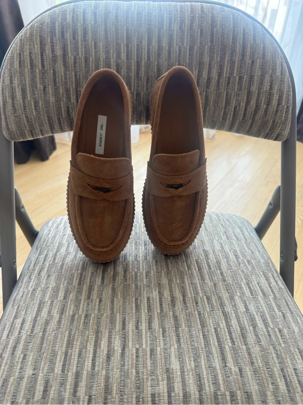 Weekend Max Mara Suede Penny Loafers — Chestnut